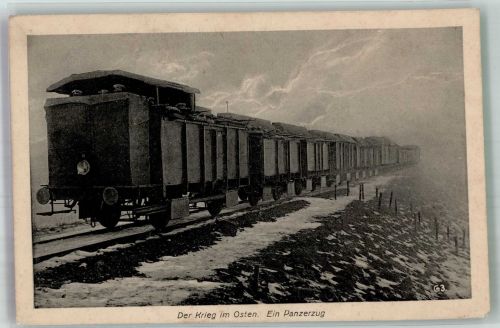 Der Krieg im Osten Ein Panzeerzug WK I Hofphotograph Kühlewind Eisenbahn Militär