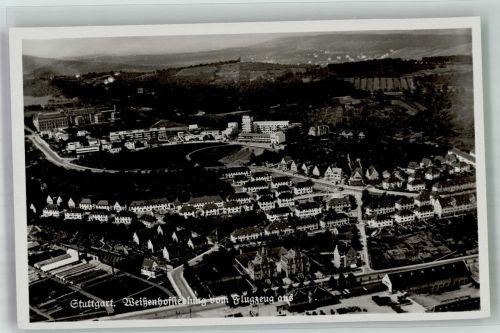 W7000 Stuttgart Bauhaus Fliegeraufnahme Strähle 7478 Weissenhofsiedlung 1936 Foto AK