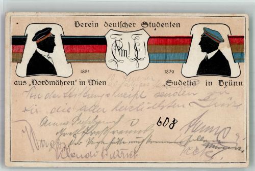 Nordmähren in Wien + Sudetia in Brünn Verein Deutscher Studenten Studentika 1923