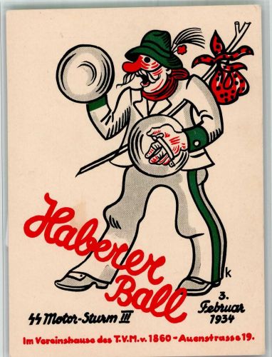 W8000 München SS Motor-Sturm III Haberer Ball SS 1934 BOAKC