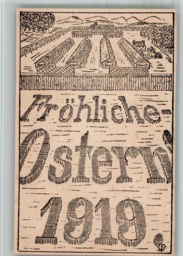 Nagoya Kriegsgefangenenlager Nagogua Osttergrüsse Militär Japan 1919 BOAKC