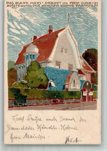 W6100 Darmstadt Olbrich Das blaue Haus Kunstgeschichte Darmstadt BOAKC