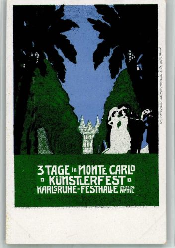 W7500 Karlsruhe , Baden Künstlerfest Monte Carlo Kunstgeschichte Karlsruhe 1920 BOAKC