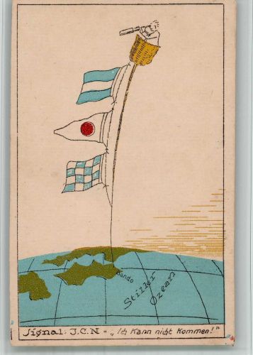 Kriegsgefangenenlager Bando Pfingstgrüße Flaggensignal Militär Japan 1918 BOAKC