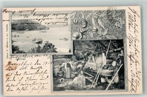 Valdivia 1898 Gebrauchsspuren Corral Hafen Tracht