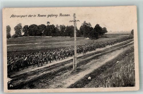 Preußisch Stargard Starogard Gdanski 1915 Gebrauchsspuren gefangene Russen Transport Feldpost WK I Ort handschriftlich