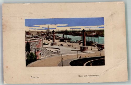 Stettin Szczecin 1914 Gebrauchsspuren Hafen Hakenterrasse