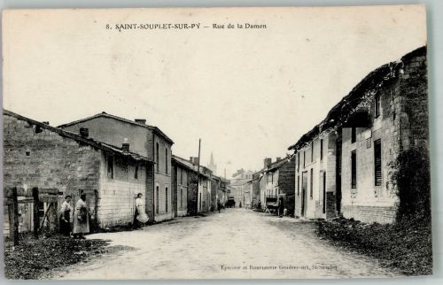 51600 Saint-Souplet-sur-Py Gebrauchsspuren Feldpost WK I Rue de la Damon
