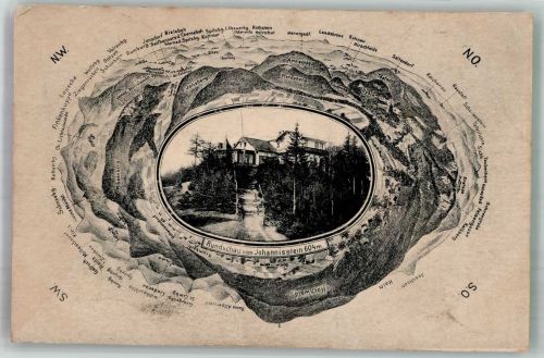 Krompach Krombach 1925 Gebrauchsspuren Rundschau vom Johannisstein