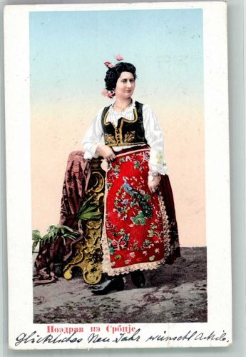 Beograd Belgrad 1901 Gebrauchsspuren Tracht Adelskorrespondenz