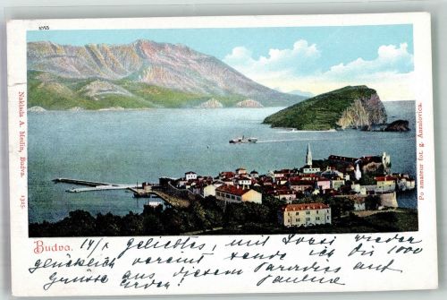 Budva 1901 Gebrauchsspuren Hafen Adelskorrespondenz