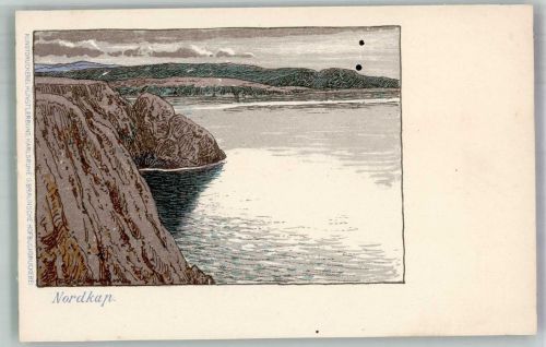 Nordkapp Gebrauchsspuren Lithographie Löcher