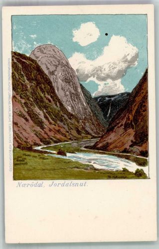 Odda Gebrauchsspuren Jordalsnut Lithographie Loch