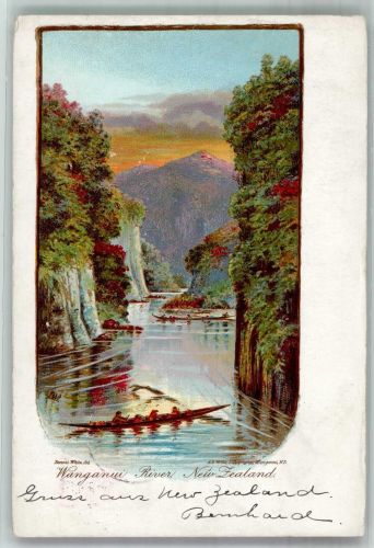 Wellington Gebrauchsspuren Wanganui River Lithographie