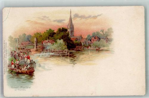 Aylesbury Gebrauchsspuren Great Marlow on Themes Lithographie Buckingham