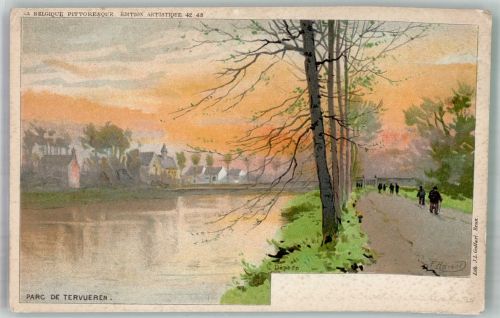 Tervuren Tervueren Gebrauchsspuren Parc de Tervueren Lithographie
