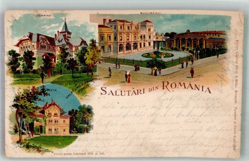 Bukarest Bucuresti 1900 Gebrauchsspuren Lithographie