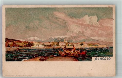 20000 Ajaccio Gebrauchsspuren Korsika Lithographie