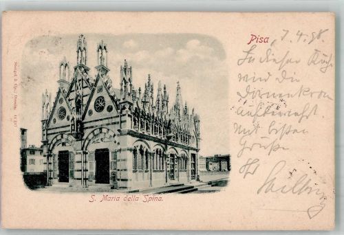 56100 Pisa 1898 Foto AK Kirche S. Maria della Spina