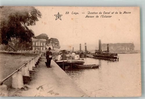 Liege Lüttich / Luik 1925 Foto AK Kanal et de la Meuse Hafen