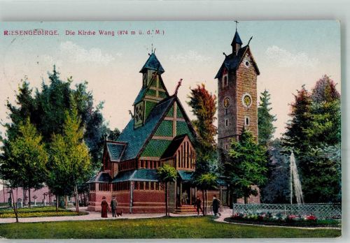 Brückenberg Karpacz Gorny 1924 Foto AK Kirche Wang Chronik