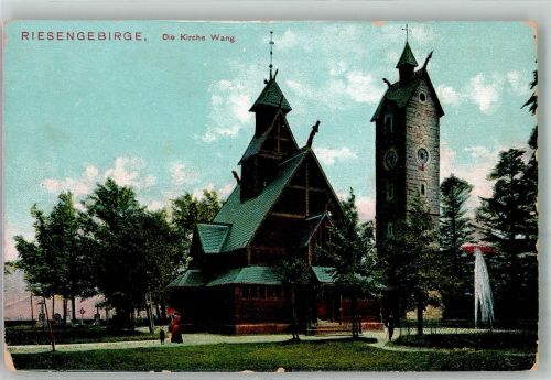 Brückenberg Karpacz Gorny Foto AK Kirche Wang