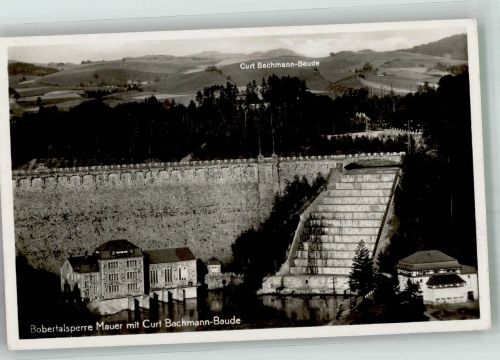 Mauer Pilchowice 1942 Foto AK Feldpost WK II Reservelazaerett Marklissa Bobertalsperre Hüttenstempel