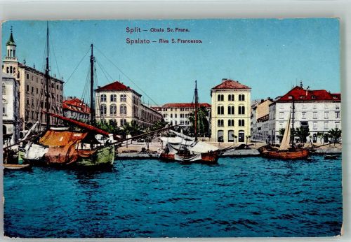 Split Spalato 1914 Foto AK Hafen Riva S. Francesco