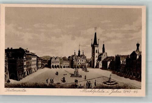 Litomerice Leitmeritz Foto AK Marktplatz im Jahre 1840-45 700 Jahrfeier 1227-1927