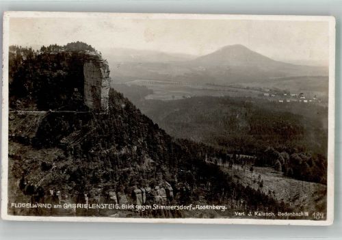 Mezná Stimmersdorf 1930 Foto AK Gabrielensteig Flügelwand