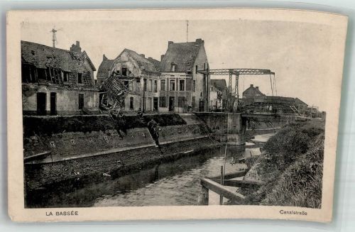 59480 La Bassee 1915 Foto AK Feldpost WK I Flieger-Abtl, Nr. 18 Canalstraße