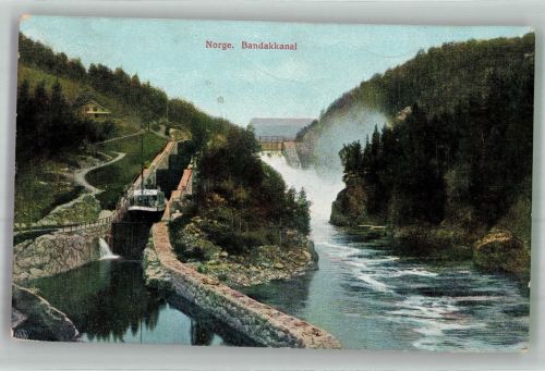 Oslo Kristiania Bandakkanal Dalen Skien Motiv Norwegen 1913 Foto AK
