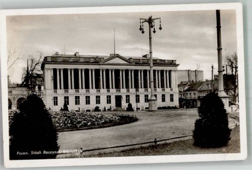 Posen Poznan 1942 Foto AK Feldpost WK II Bibliothek Raczynsky