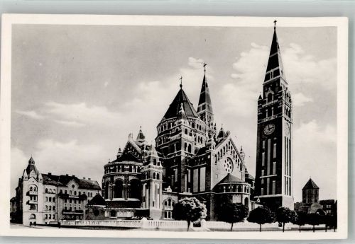 Szeged Szegedin 1944 Foto AK Kirche Kathedrale der heiligen Mutter Gottes