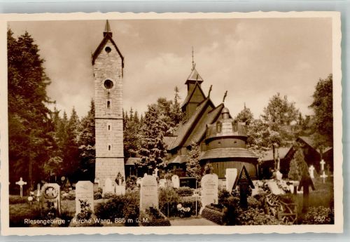Brückenberg Karpacz Gorny Foto AK Kirche Wang Grabmäler