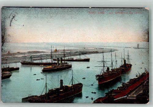Port Said 1907 Foto AK Hafen Suez Kanal
