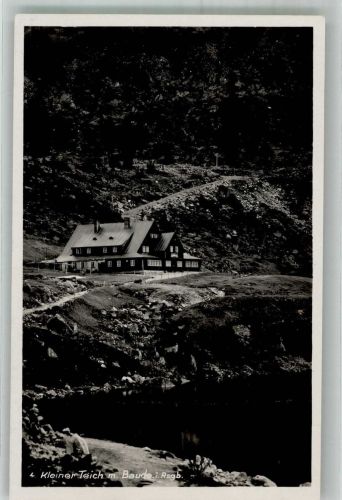 Teichbaude Foto AK Gasthaus Kleiner Teich