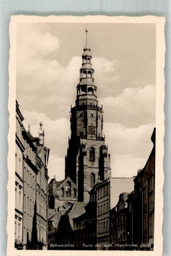 Schweidnitz Swidnica Foto AK Kath. Pfarr- Kirche