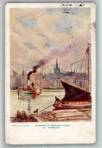 Norfolk 1903 Lithographie / Künstlerkarte Hafen Great Yarmouth