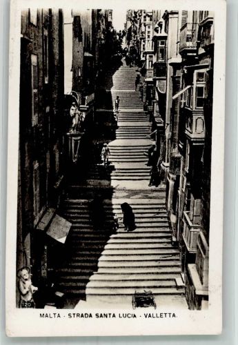 Valletta Foto AK Gasse Strada Santa Lucia