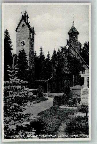 Brückenberg Karpacz Gorny Foto AK Kirche Wang