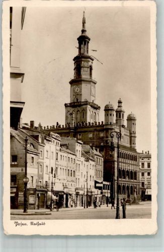 Posen Poznan 1940 Foto AK Feldpost WK II Grz.Inf.Ers,Batl.124 Rathaus