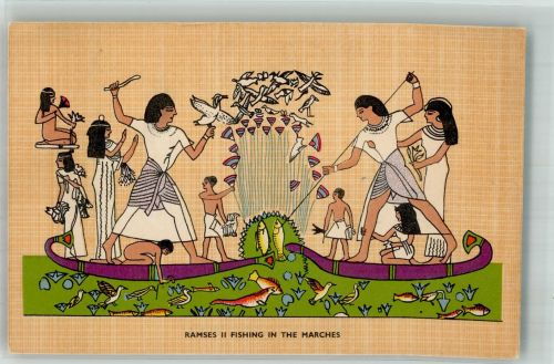 Kairo Cairo Lithographie / Künstlerkarte Ramses il fisching in the Marches