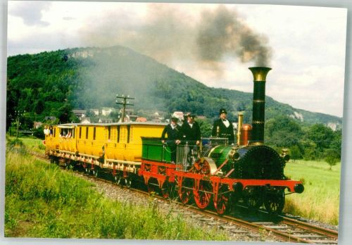 91320 W8553 Gasseldorf Foto AK Erste deutsche Eisenbahn Dampflokomotive Adler