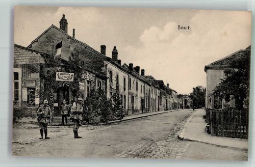 70190 Boult 1916 Foto AK Uniform Soldaten Lesehalle Feldpost WK I Inf.Div. 32