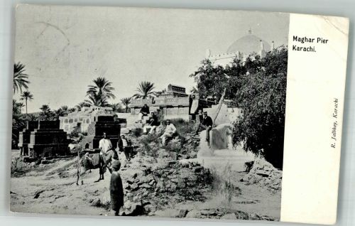 Karatschi 1907 Gebrauchsspuren Maghar Pier Esel Tracht