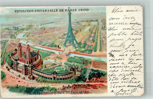Exposition Universelle Lithographie Ausstellung 1900 Gebrauchsspuren