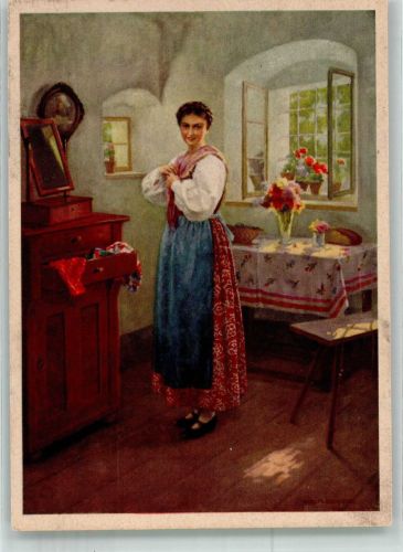 Für Kleid und Heim sign. Karl Maria Schuster? Indanthren Künstlerkarte