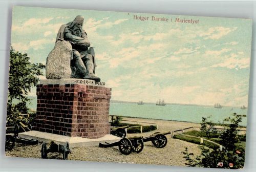 Marienlyst Schloss Foto AK Denkmal Holger Danske
