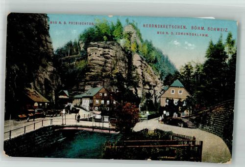 Hrensko Herrnskretschen Foto AK Prebischtor Gasthaus